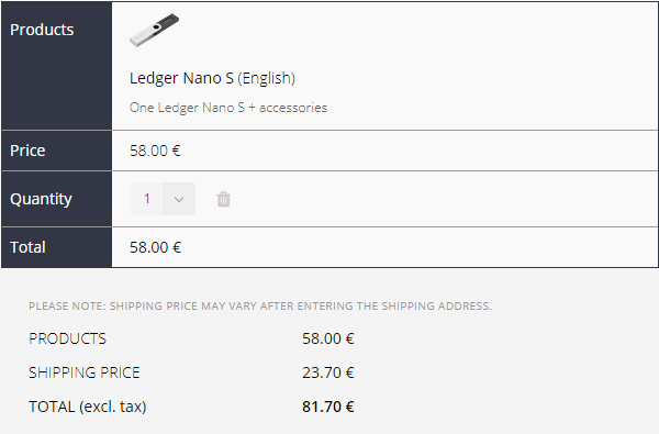 Ledger Nano S 購入